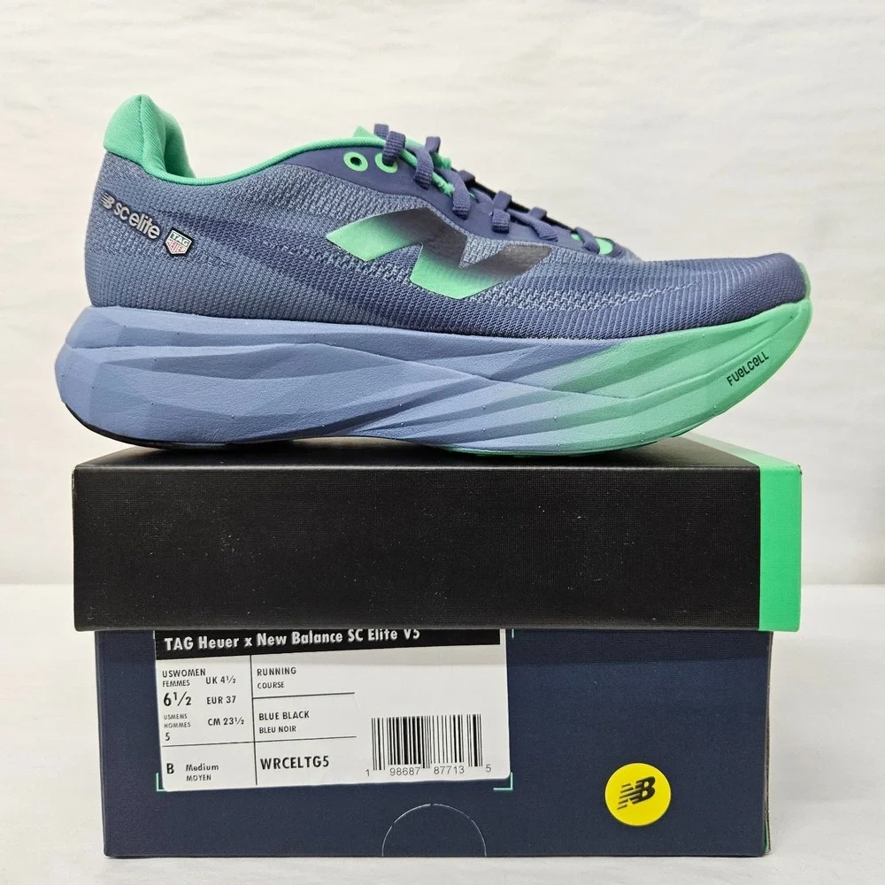 TAG Heuer x New Balance SC Elite V5 Running Shoes WRCELTG5 Blue Women's Size 6.5